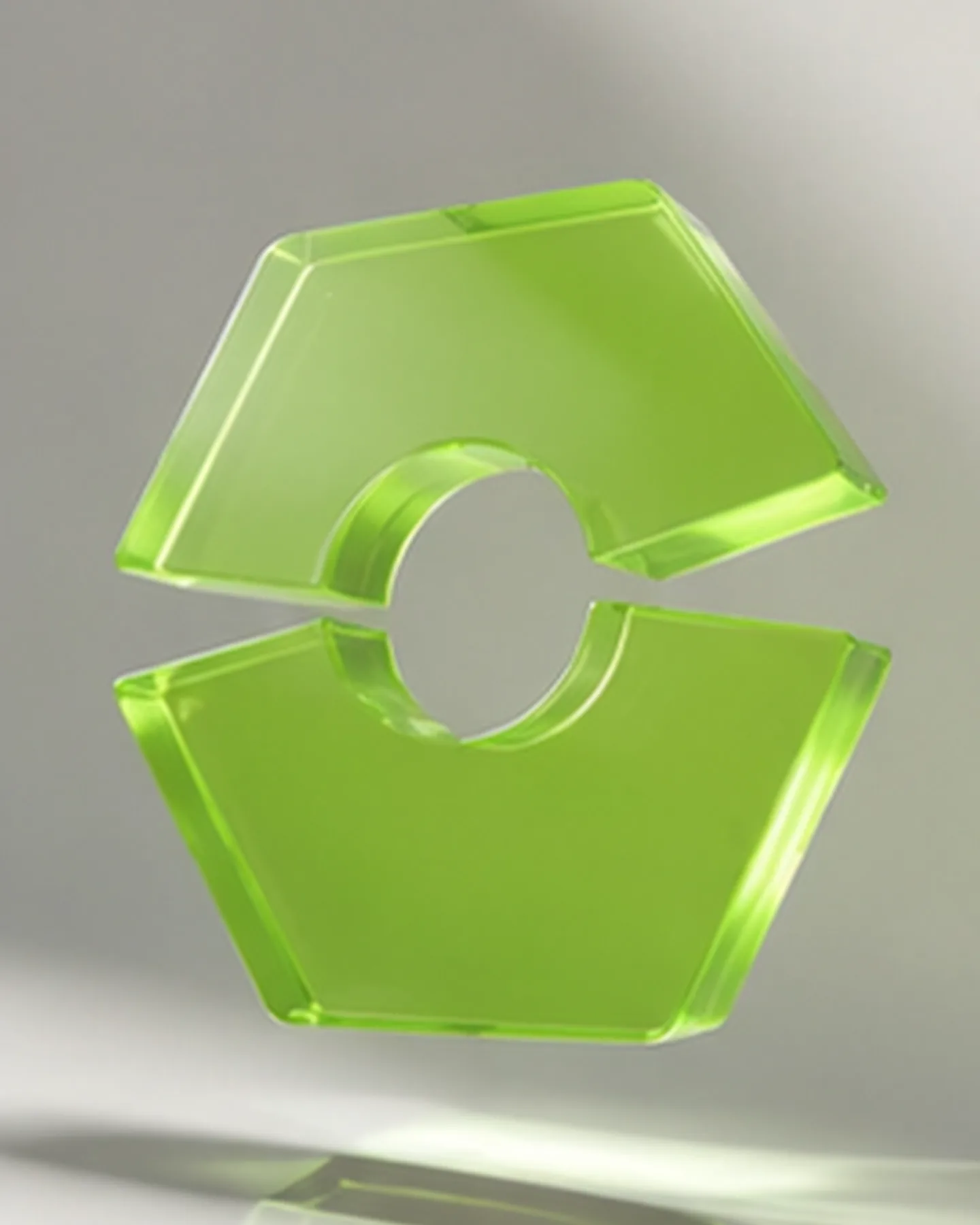 Brail symbol rendered in glass