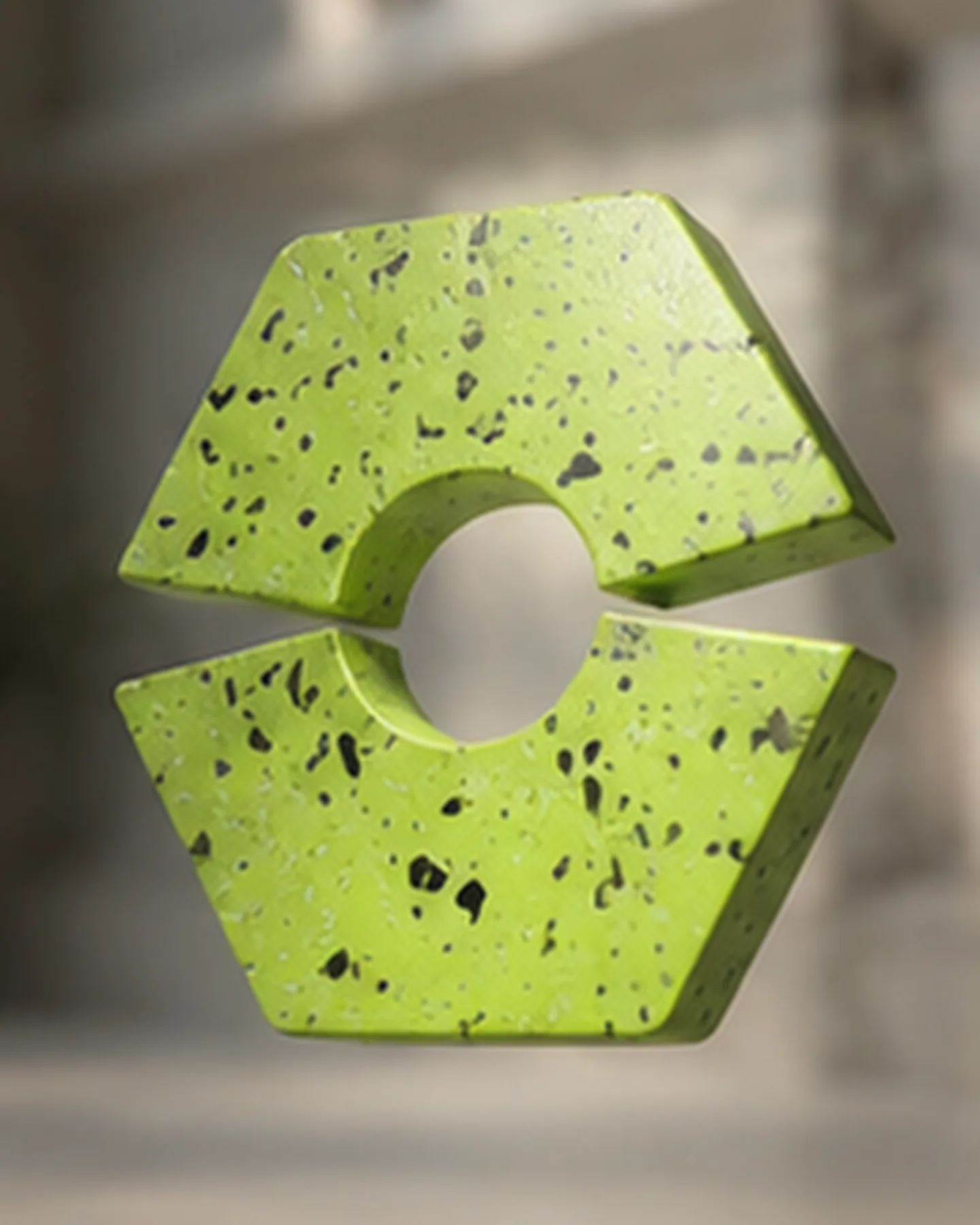 Brail symbol rendered in terrazzo