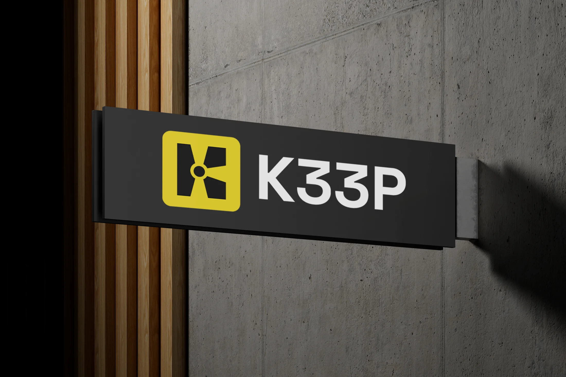 K33P identity on outdoor signage