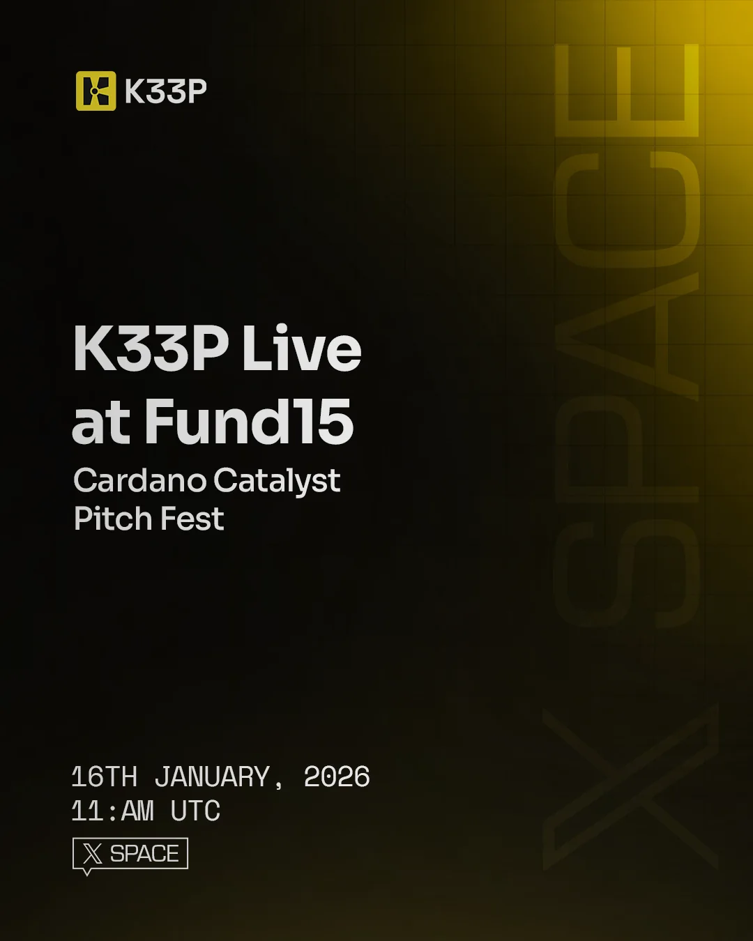 K33P Fund15 pitch event poster